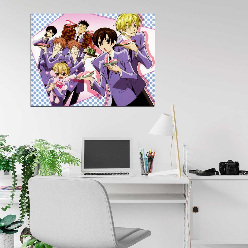 Ouran High School Host Club Characters Anime Manga Art Wall Art Print Poster