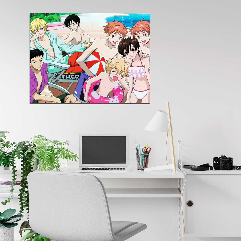 Ouran High School Host Club Funny Beach Anime Manga Art Wall Art Print Poster