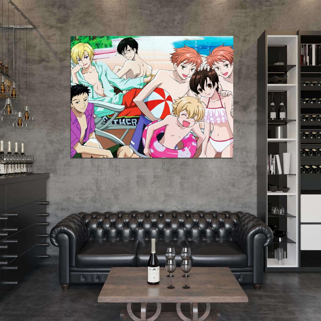 Ouran High School Host Club Funny Beach Anime Manga Art Wall Art Print Poster