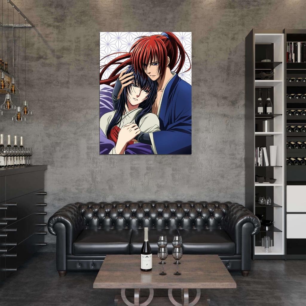 Rurouni Kenshin Trust And Betrayal Himura Kenshin Yukishiro Tomoe Anime Manga Art Wall Art Print Poster