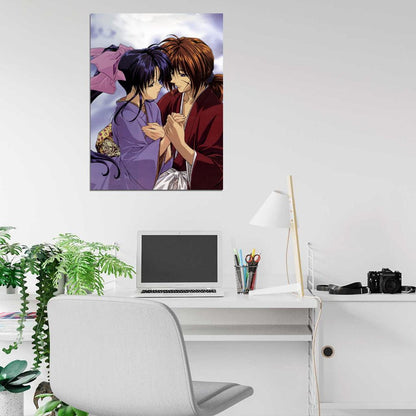 Rurouni Kenshin Samurai X Himura Kenshin Kamiya Kaoru Anime Manga Art Wall Art Print Poster