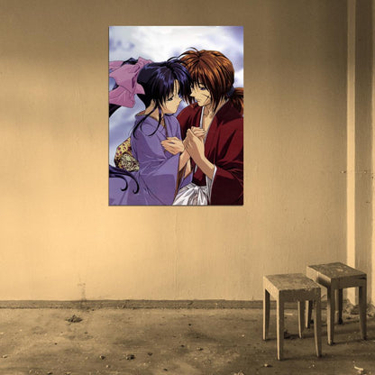Rurouni Kenshin Samurai X Himura Kenshin Kamiya Kaoru Anime Manga Art Wall Art Print Poster