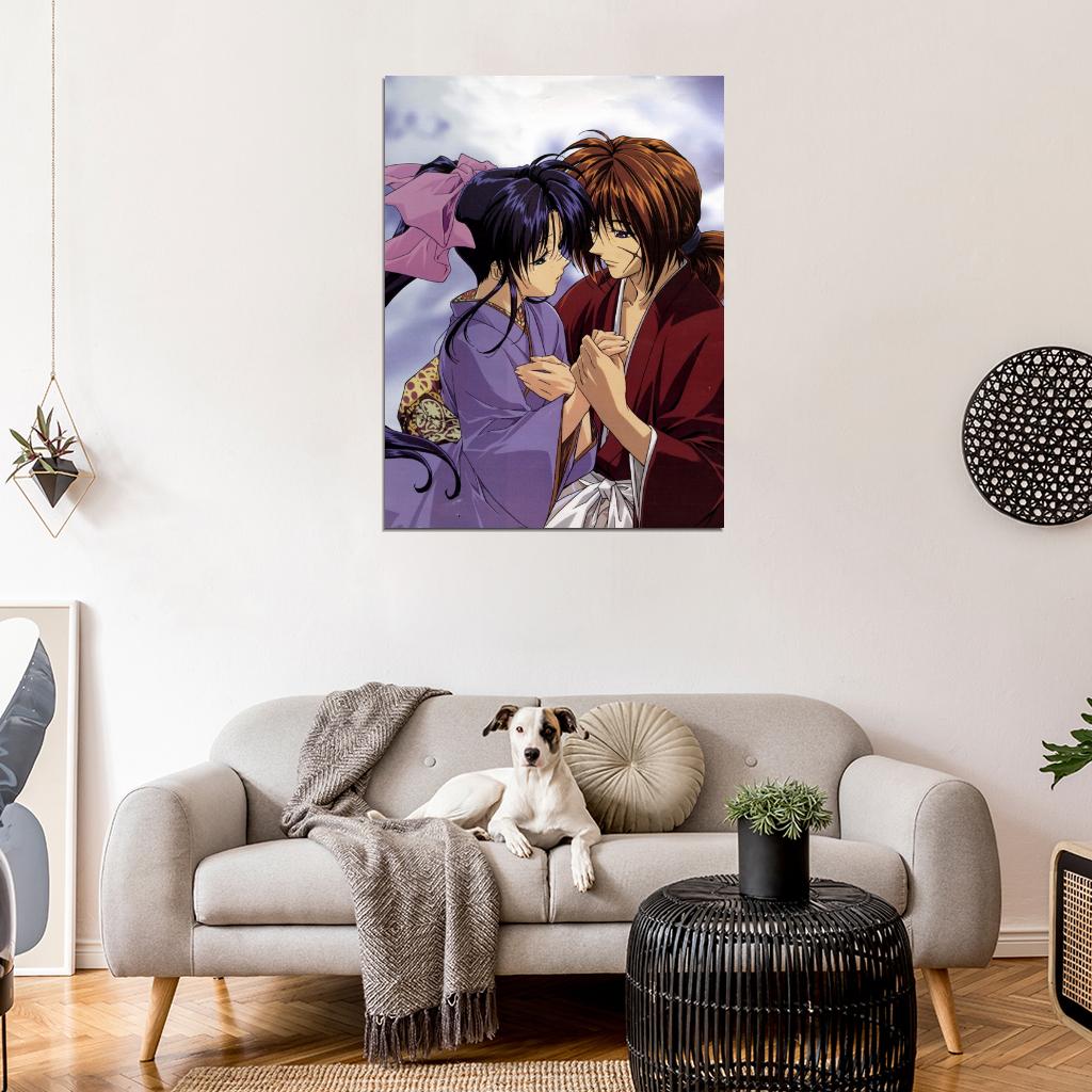 Rurouni Kenshin Samurai X Himura Kenshin Kamiya Kaoru Anime Manga Art Wall Art Print Poster