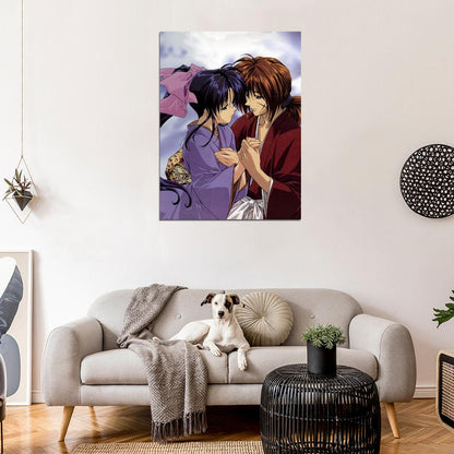 Rurouni Kenshin Samurai X Himura Kenshin Kamiya Kaoru Anime Manga Art Wall Art Print Poster