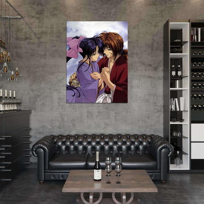 Rurouni Kenshin Samurai X Himura Kenshin Kamiya Kaoru Anime Manga Art Wall Art Print Poster