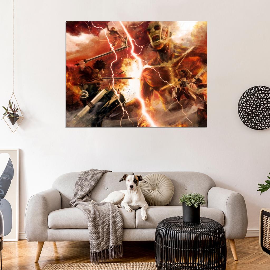 Shingeki No Kyojin Colossal Titan Characters Amazing Anime Manga Art Wall Art Print Poster