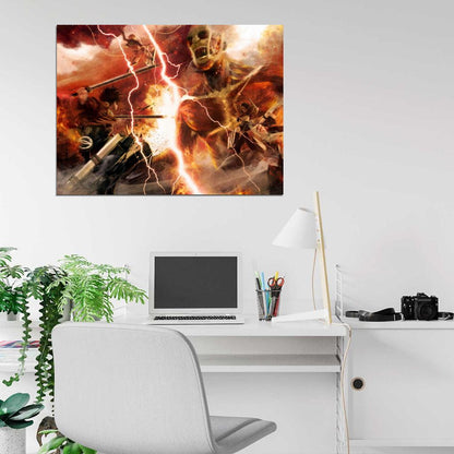 Shingeki No Kyojin Colossal Titan Characters Amazing Anime Manga Art Wall Art Print Poster