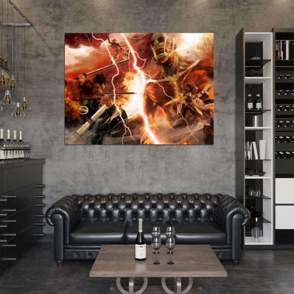 Shingeki No Kyojin Colossal Titan Characters Amazing Anime Manga Art Wall Art Print Poster