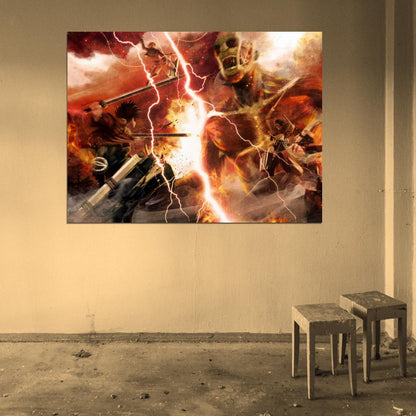 Shingeki No Kyojin Colossal Titan Characters Amazing Anime Manga Art Wall Art Print Poster