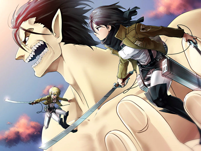 Shingeki No Kyojin Mikasa Ackerman Armin Arelet Eren Jaeger Titan Anime Manga Art Wall Art Print Poster