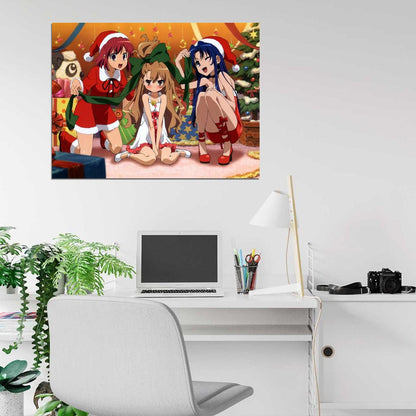 Cute Girl Holiday New Year Costume Anime Manga Art Wall Art Print Poster