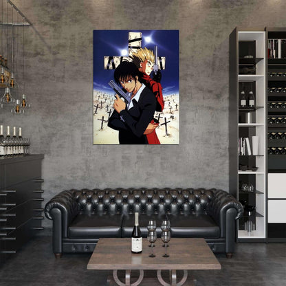 Trigun Nicholas D Wolfwood Vash The Stampede Anime Manga Art Wall Art Print Poster