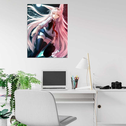 Visual Novel Cute Girl Pink Hair Anime Manga Art Wall Art Print Poster