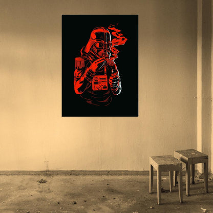 Darth Vader Cool Monochrome Red Art Funny Star Wars Wall Art Print Poster