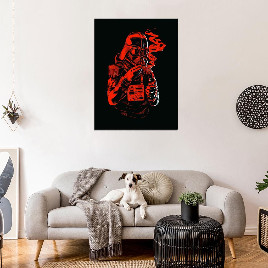 Darth Vader Cool Monochrome Red Art Funny Star Wars Wall Art Print Poster