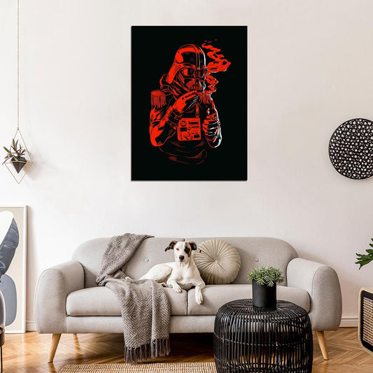 Darth Vader Cool Monochrome Red Art Funny Star Wars Wall Art Print Poster