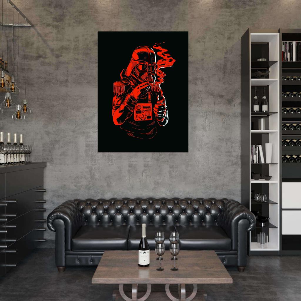 Darth Vader Cool Monochrome Red Art Funny Star Wars Wall Art Print Poster