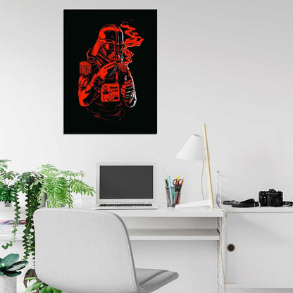 Darth Vader Cool Monochrome Red Art Funny Star Wars Wall Art Print Poster
