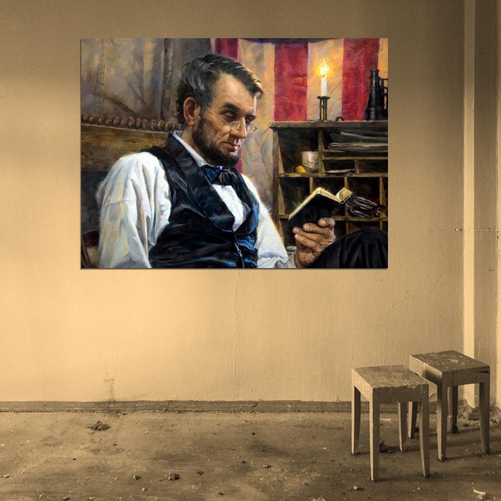 Abraham Lincoln President of the United States Portrait Painting Art Wall Art Print Poster