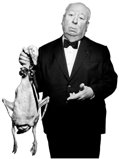 Alfred Hitchcock Duck BW Portrait Movie Legend Wall Art Print Poster