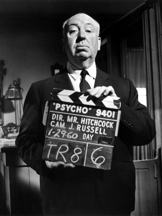 Alfred Hitchcock Psycho BW Portrait Movie Director Wall Art Print Poster