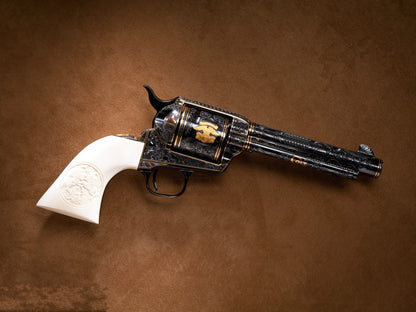 Colt Single Action Army Beautiful Engraved Peacemaker Revolver Gun Weapon Wall Art Print Poster