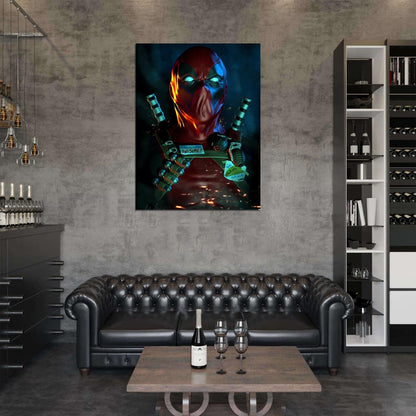 Deadpool Awesome Portrait Dark Amazing Art Wall Art Print Poster