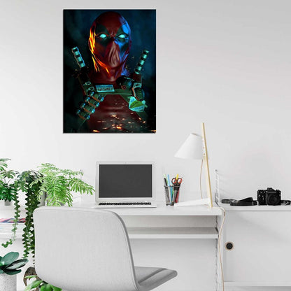 Deadpool Awesome Portrait Dark Amazing Art Wall Art Print Poster
