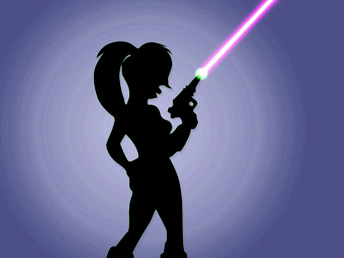 Futurama Turanga Leela Amazing Silhouette Gun Hot Purple Art Wall Art Print Poster