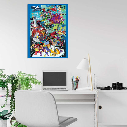 Futurama All Characters Superhero Full Cast Amazing Cool Art Wall Art Print Poster