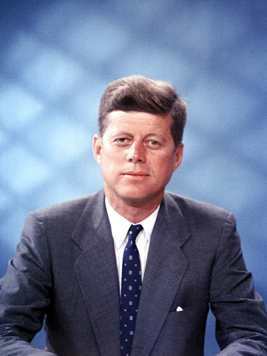 John F. Kennedy Color Portrait JFK President Retro USA Wall Art Print Poster