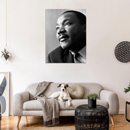 Martin Luther King Jr African-American Leader BW Portrait Retro Wall Art Print Poster