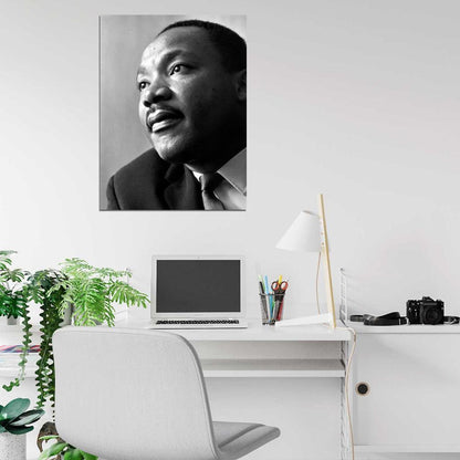 Martin Luther King Jr African-American Leader BW Portrait Retro Wall Art Print Poster