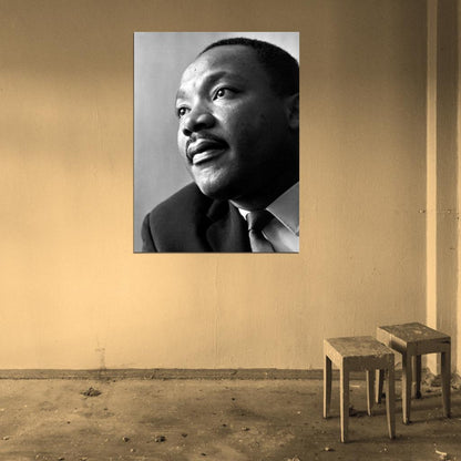Martin Luther King Jr African-American Leader BW Portrait Retro Wall Art Print Poster