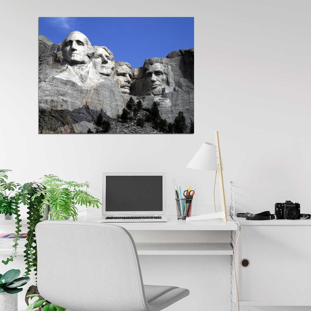 Mount Rushmore National Memorial USA Nature Landscape Wall Art Print Poster