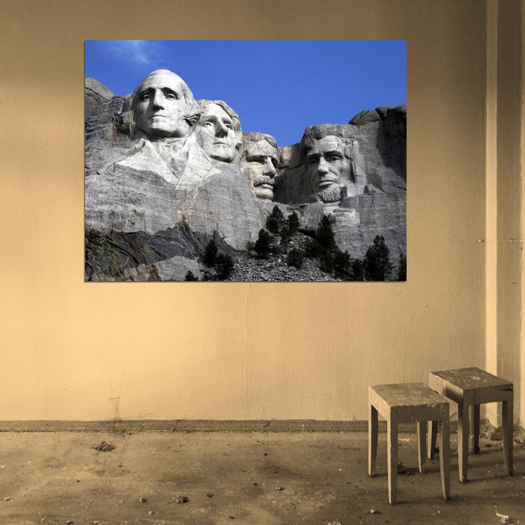 Mount Rushmore National Memorial USA Nature Landscape Wall Art Print Poster