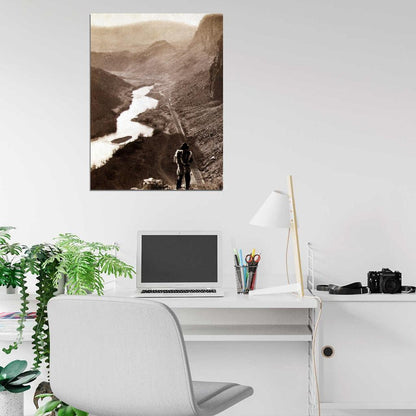 Native American Indian 1868 Retro Photo Transcontinental Railroad Nevada Wall Art Print Poster