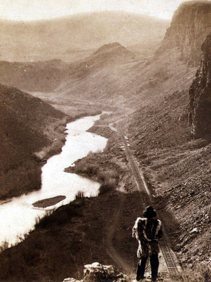 Native American Indian 1868 Retro Photo Transcontinental Railroad Nevada Wall Art Print Poster