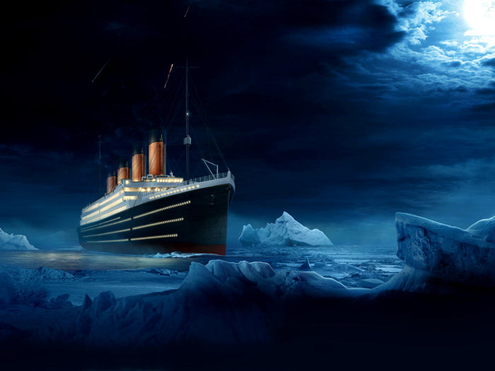 RMS Titanic Night Iceberg Amazing Painting Art Wall Art Print Poster