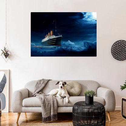 RMS Titanic Night Iceberg Amazing Painting Art Wall Art Print Poster