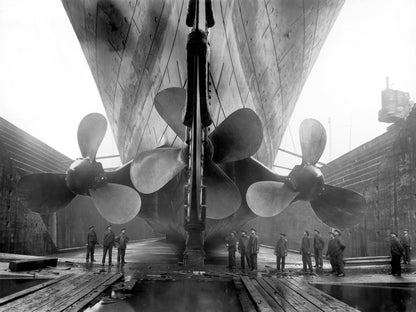 Titanic Propellers RMS Port Old Retro 1912 Original Vintage Photo BW Wall Art Print Poster