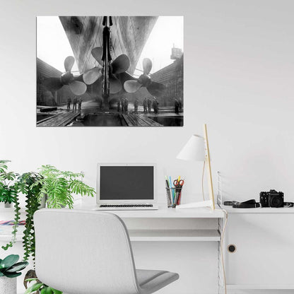 Titanic Propellers RMS Port Old Retro 1912 Original Vintage Photo BW Wall Art Print Poster