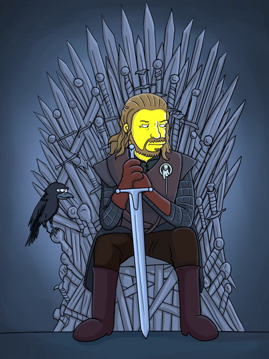 Eddard Ned Stark Iron Throne Cool Funny Art Wall Art Print Poster