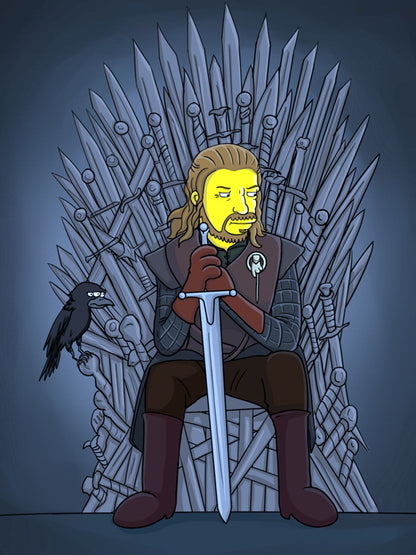 Eddard Ned Stark Iron Throne Cool Funny Art Wall Art Print Poster