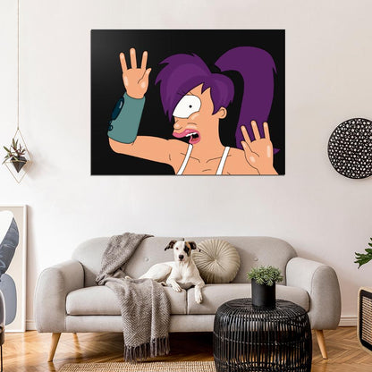 Turanga Leela Cool Funny Glass Futurama Cartoon Art Wall Art Print Poster