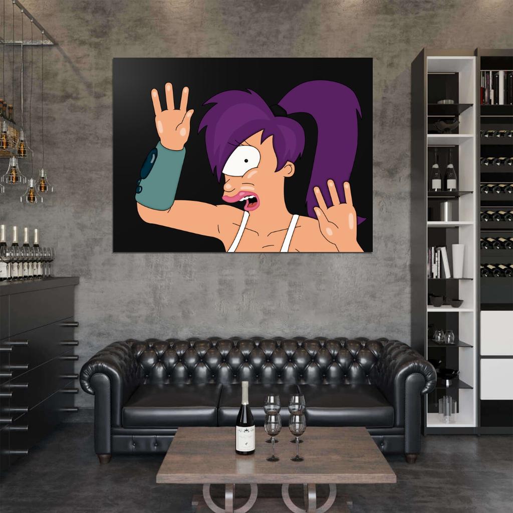 Turanga Leela Cool Funny Glass Futurama Cartoon Art Wall Art Print Poster