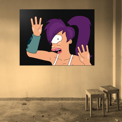 Turanga Leela Cool Funny Glass Futurama Cartoon Art Wall Art Print Poster
