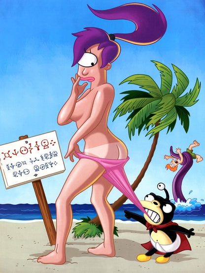 Turanga Leela Hot Naked Butt Sexy Bikini Cool Funny Futurama Art Wall Art Print Poster