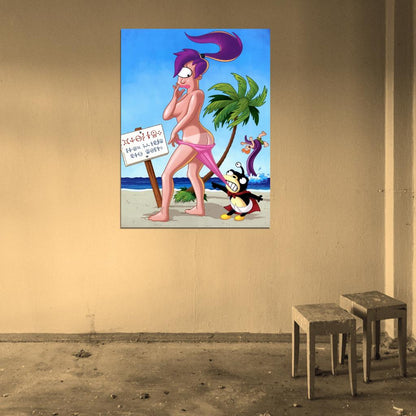 Turanga Leela Hot Naked Butt Sexy Bikini Cool Funny Futurama Art Wall Art Print Poster