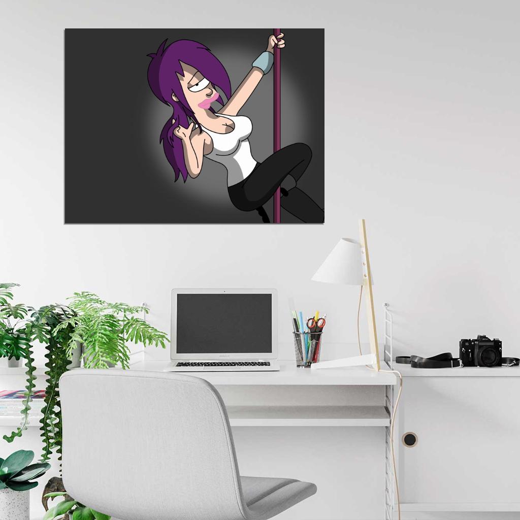 Turanga Leela Hot Lap Dance Sexy Tease Cool Futurama Art Wall Art Print Poster